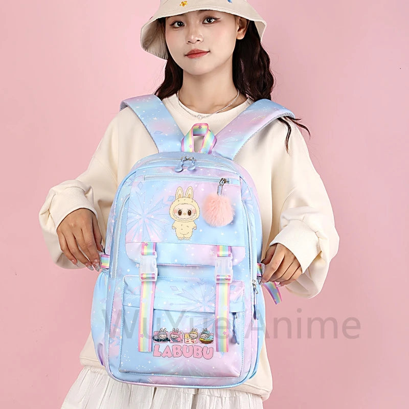 Mochila estampada fofa de anime para adolescentes estudantes crianças meninas meninos mochila escolar