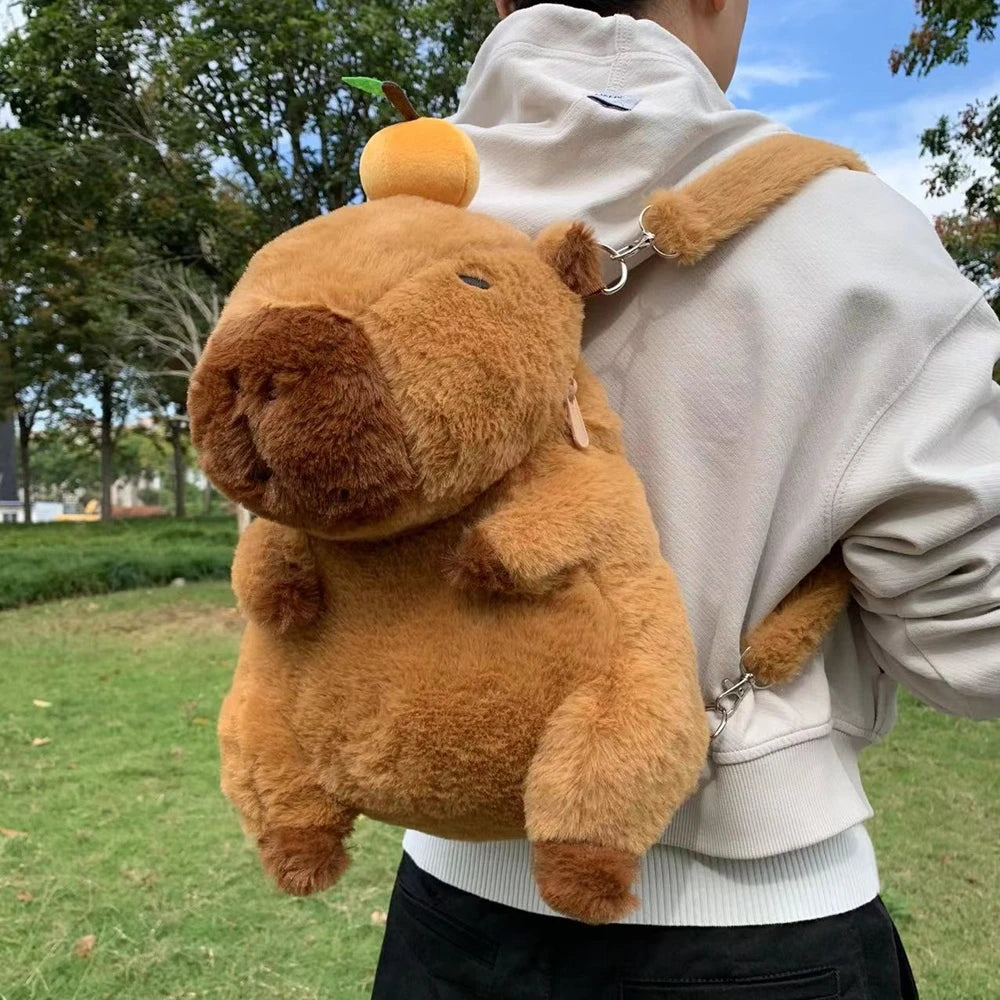 Capybara Plush Backpack Kawaii Fashion Plushie Doll Fur Pendant Children's