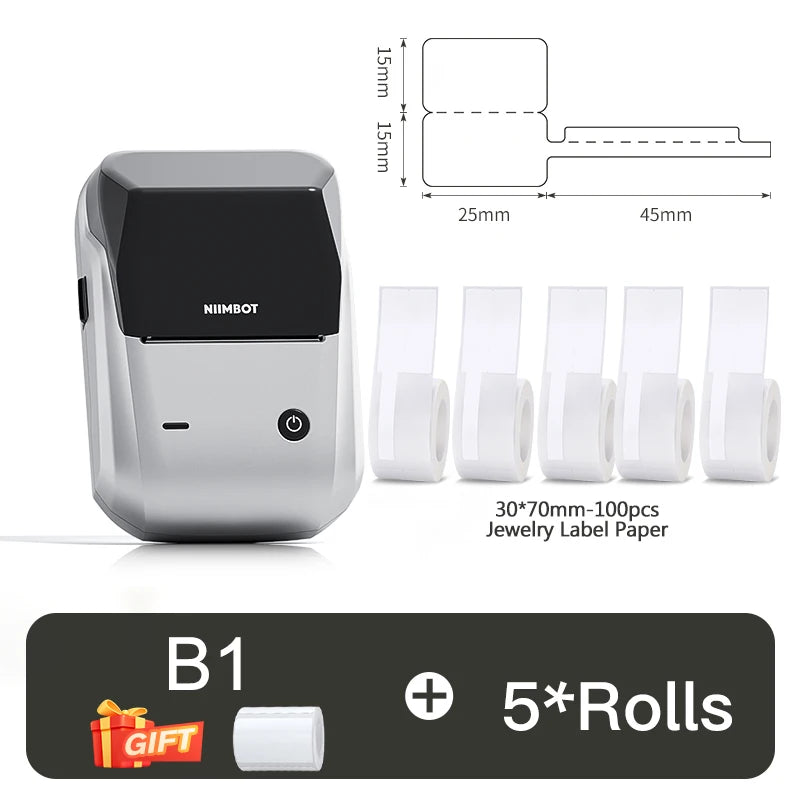 Label Printer Mini Bluetooth Sticker Maker Support Smartphones PC