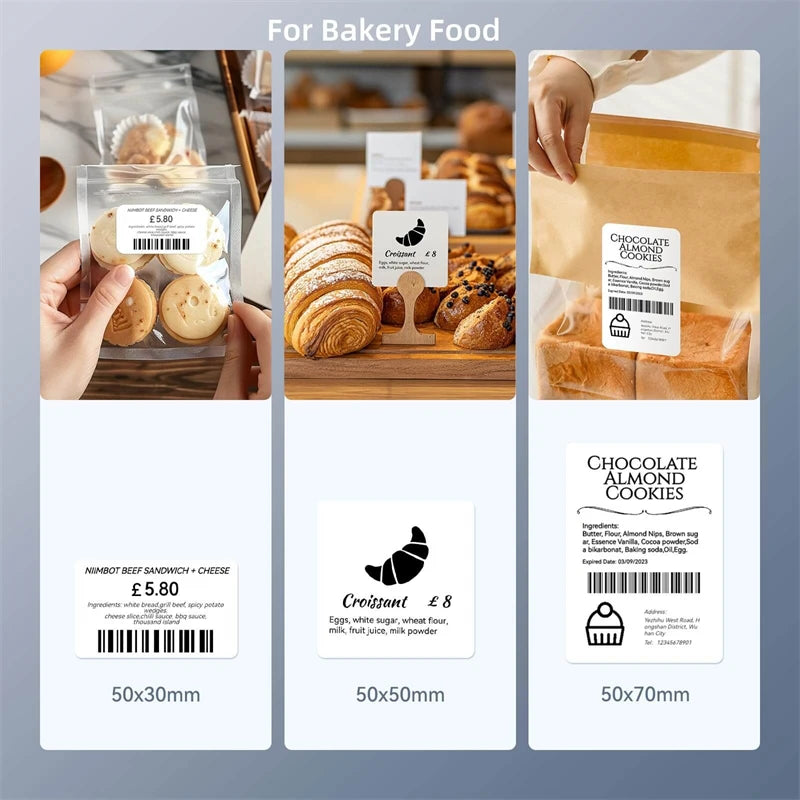 Label Printer Mini Bluetooth Sticker Maker Support Smartphones PC