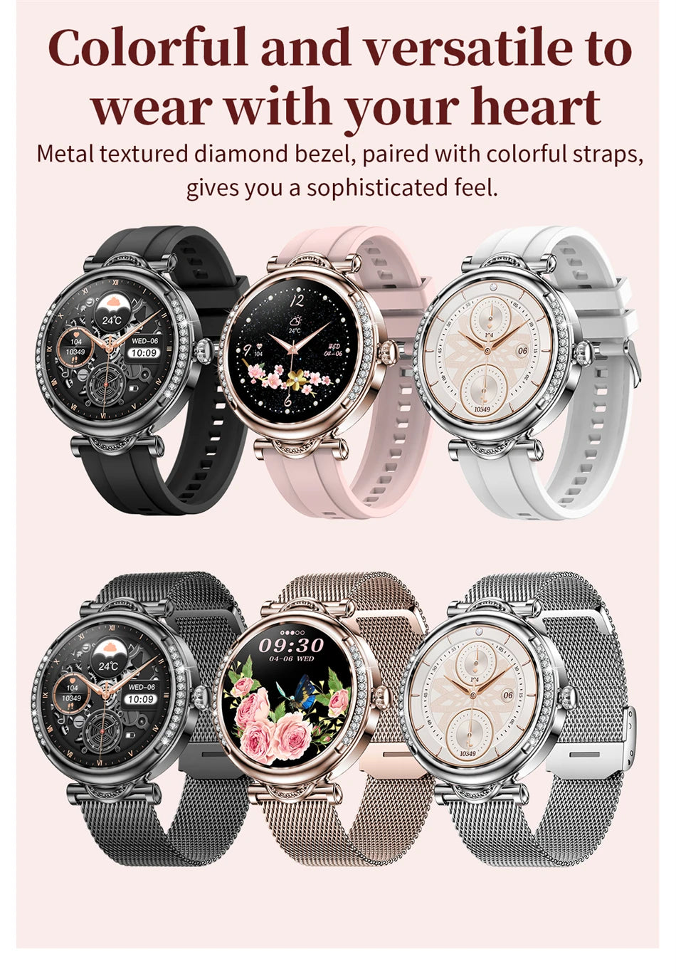 For Xiaomi Android Fashion Women Smart Watch 360*360 HD Screen