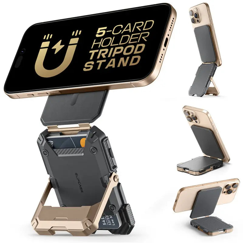 Soporte magnético tipo trípode SUPCASE con tarjetero para iPhone 16/15/14/13/12