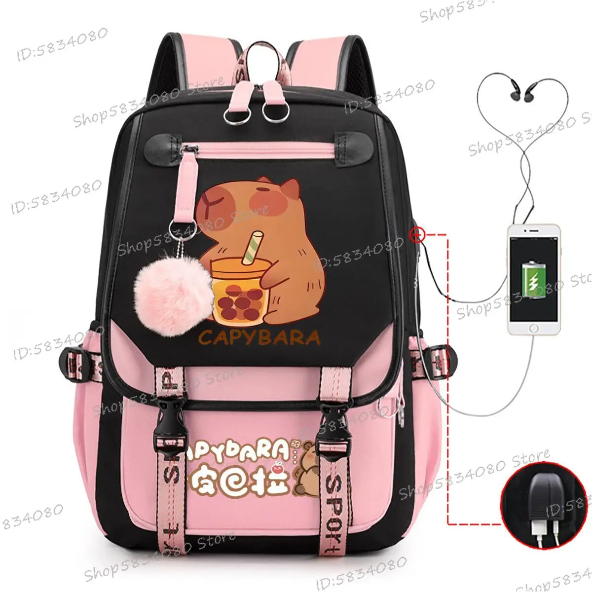 Students School Backpacks Trend 2025 Capybara Lover Gift High Quality Travel Laptop