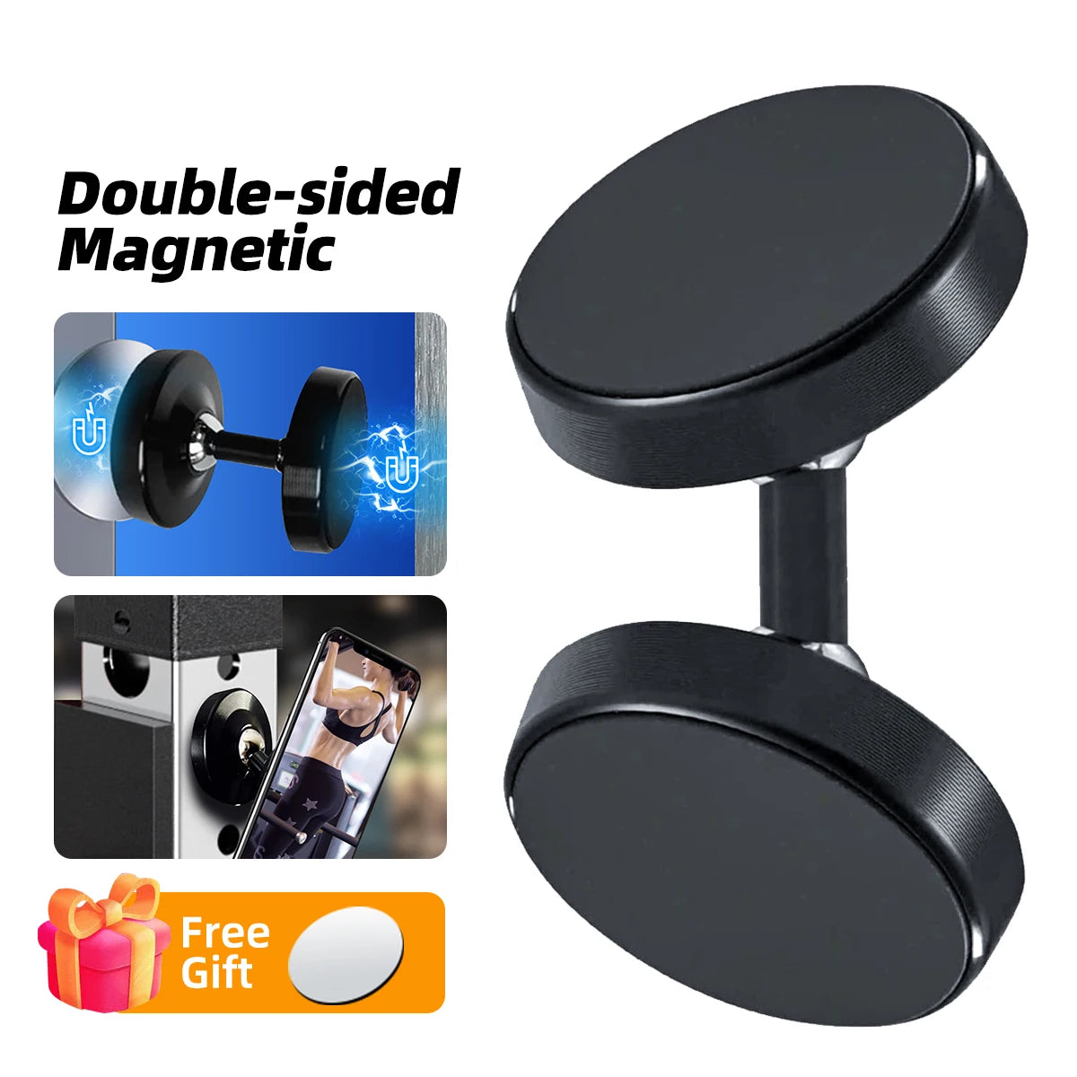 Suporte magnético de telefone de dupla face para Samsung Xiaomi Huawei Dual Magnet