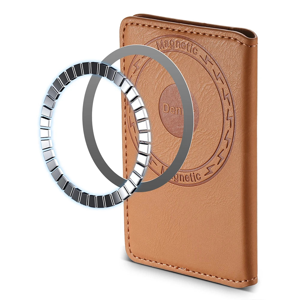 Wallet Case for Magsafe Leather Magnetic Bag Card Holder