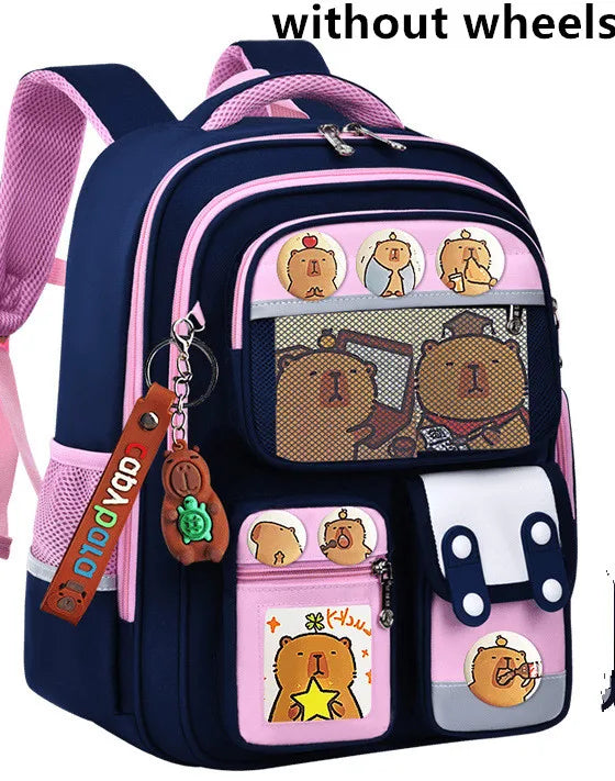 Children Trolley backpack wheels Student High capacity School bags
