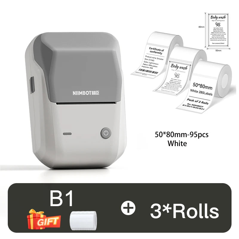 Label Printer Mini Bluetooth Sticker Maker Support Smartphones PC