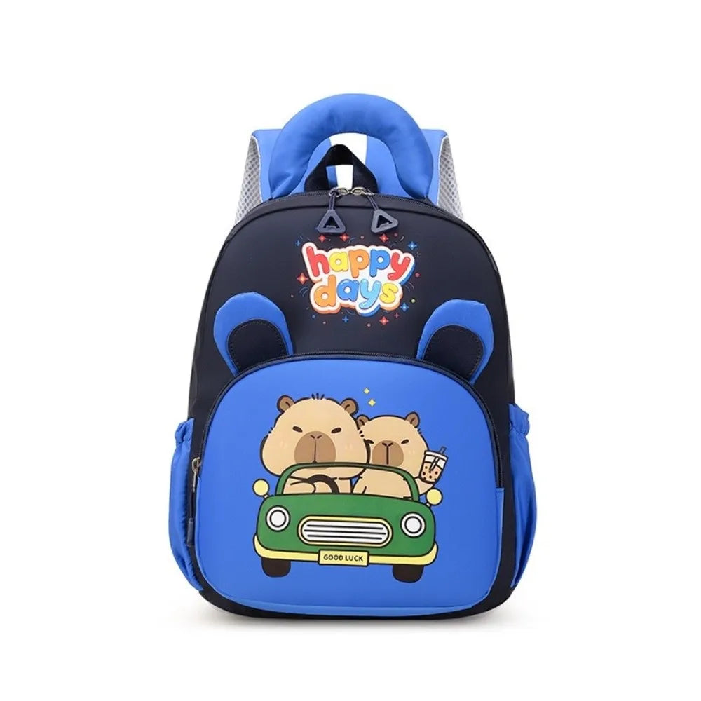 Kawaii Cartoon Capybara Backpack Nylon Lightweight Capybara School Bag Large