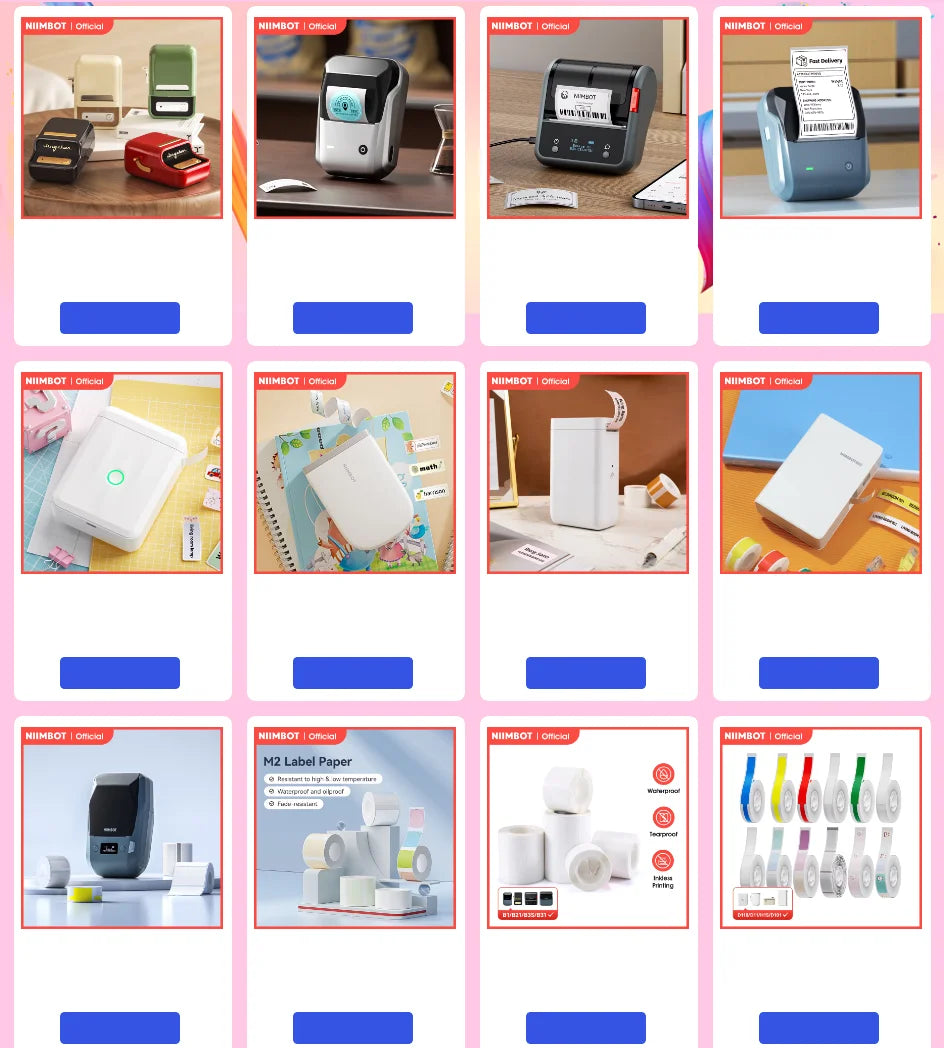 Label Printer Mini Bluetooth Sticker Maker Support Smartphones PC
