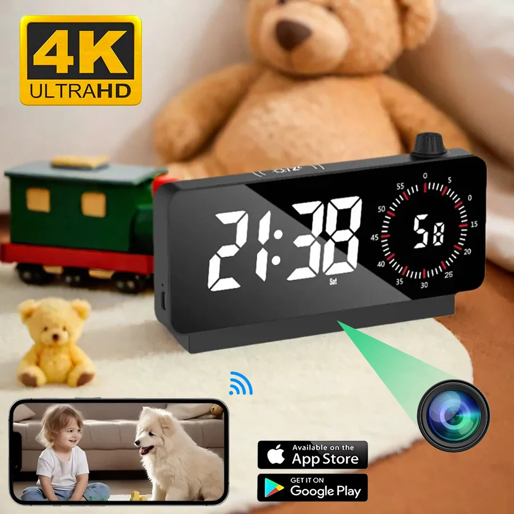 4K & 1080P HD WiFi Clock Camera – Smart, Secure, Invisible.