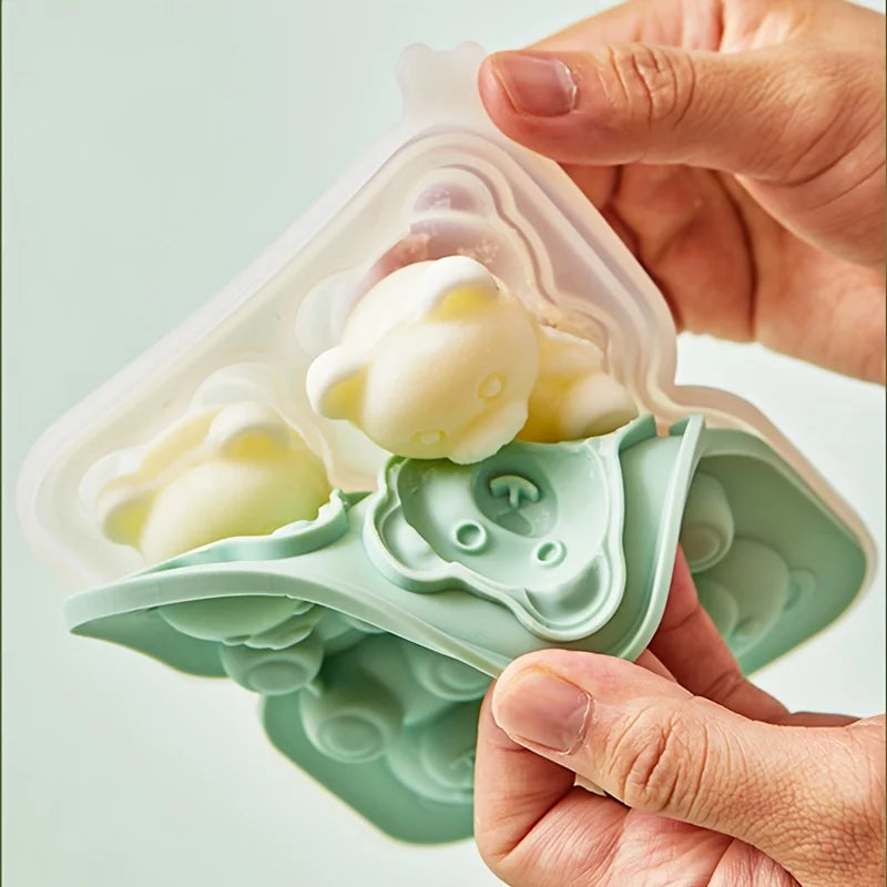 Cute Teddy Bear Ice Cube Making Mold Splash-proof