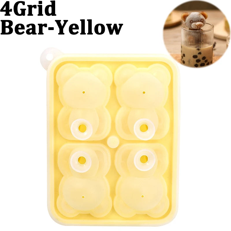 Cute Teddy Bear Ice Cube Making Mold Splash-proof