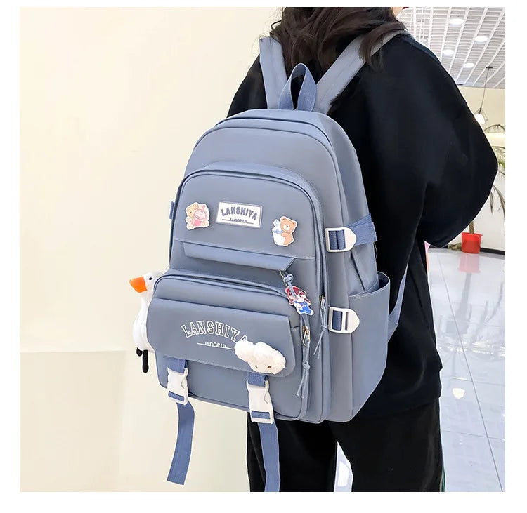 Conjunto de 5 pingentes grátis estilo floresta versão coreana casual harajuku estudante