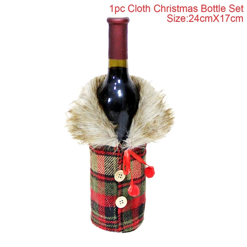 Christmas Wine Bottle Cover Merry Christmas Decoration For Home