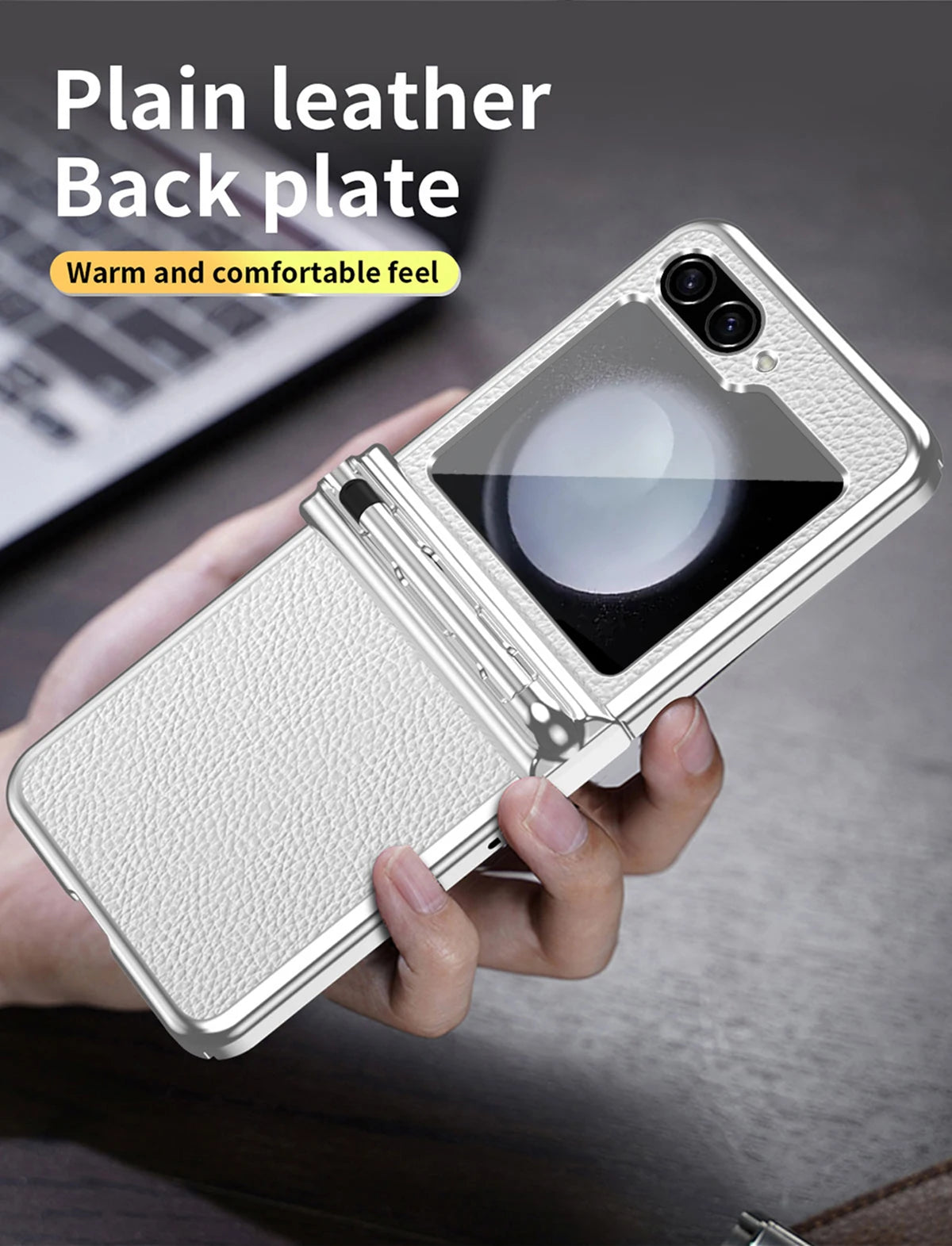 Lychee Textured Leather Phone Case for Samsung Galaxy Z Flip 5