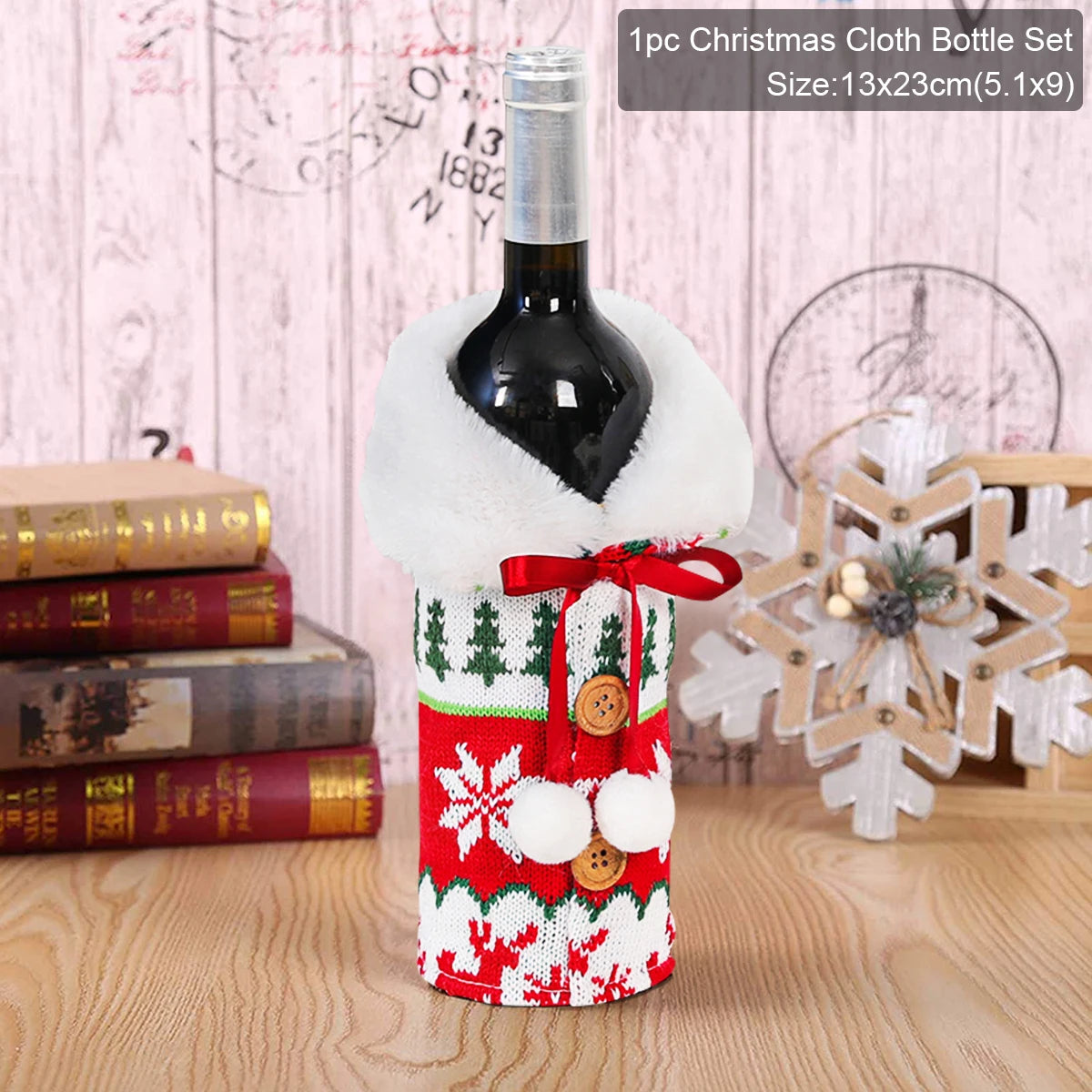 Christmas Wine Bottle Cover Merry Christmas Decoration For Home