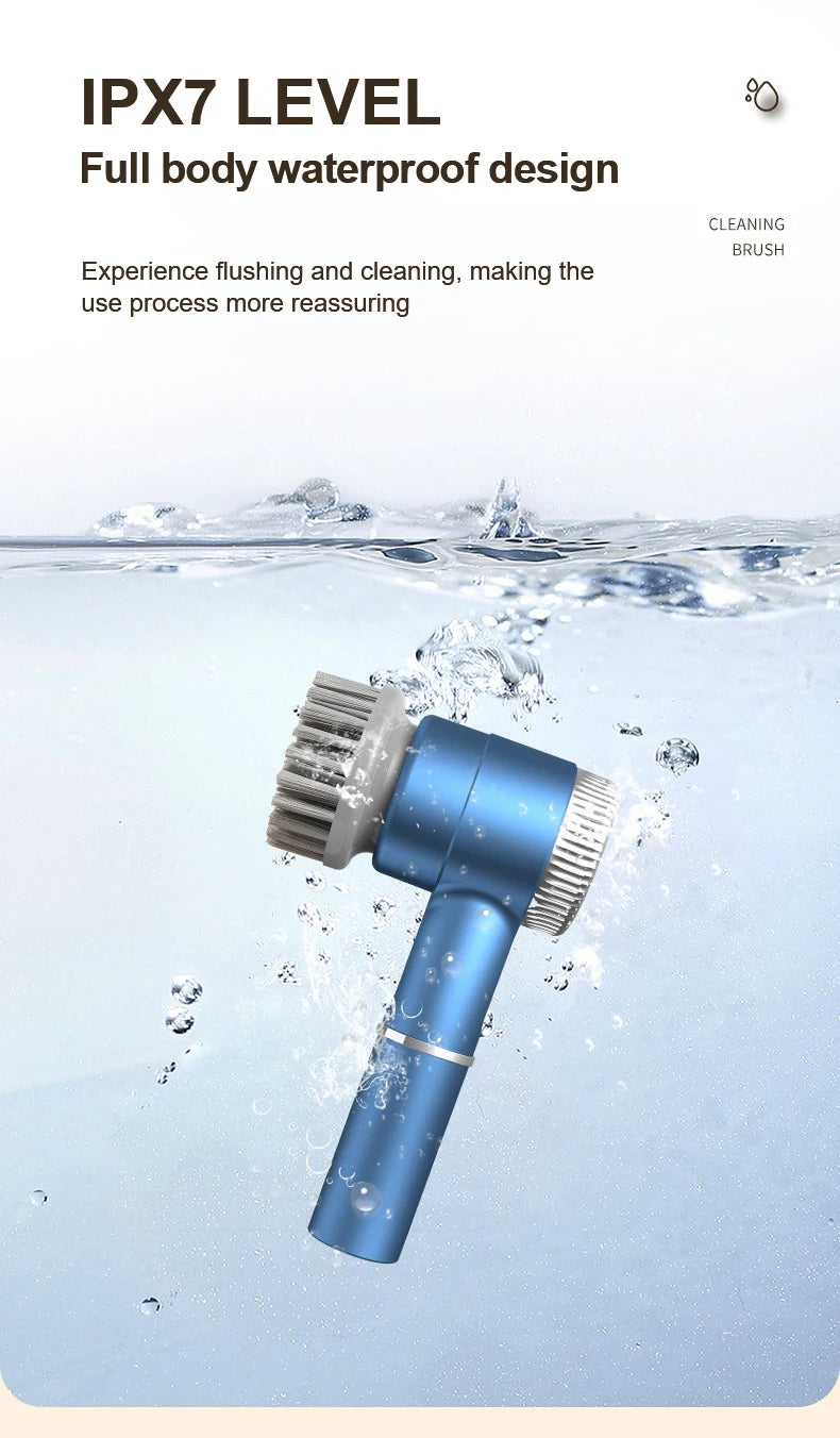 Wireless Electric Cleaning Brush Rechargeable Kitchen Dishwashing Brush