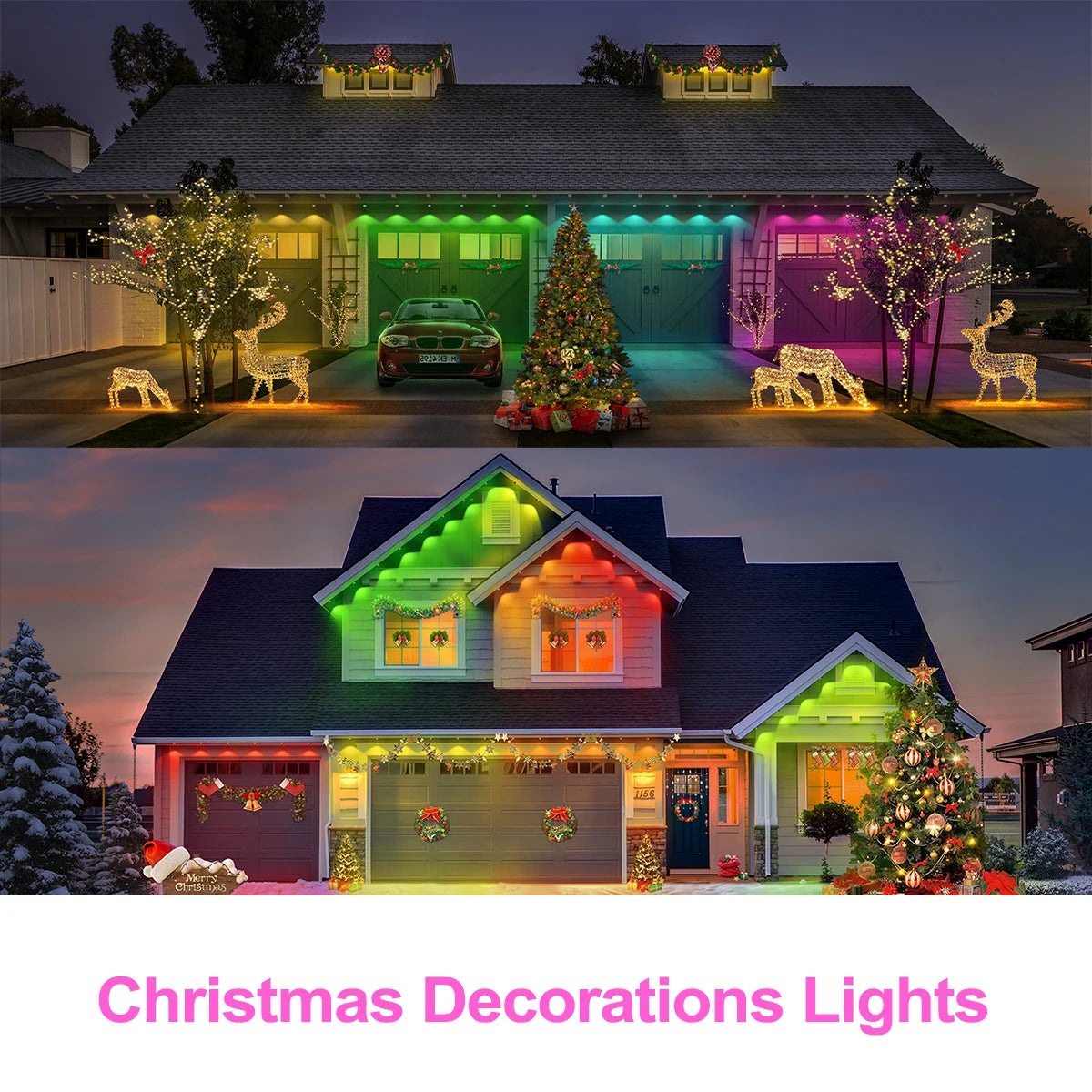 60M Smart RGB Eave Lights App & Remote IP67 Permanent Outdoor LED