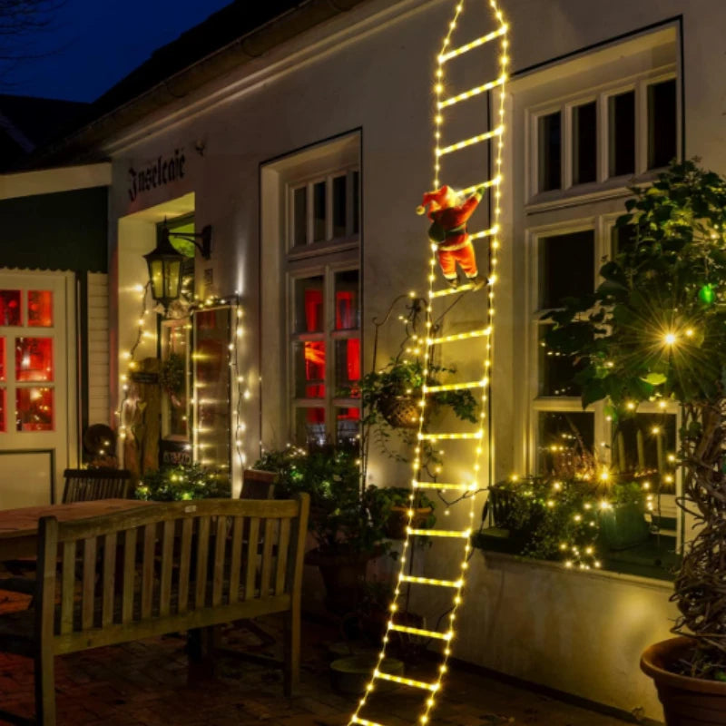 1.5/3M Christmas Decoration LED Santa Claus Climbing Ladder Light USB Plug
