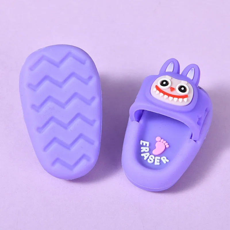 New 1/3/5 Pairs Eraser Slipper Eraser Kawaii Writing Drawing Pencil Eraser