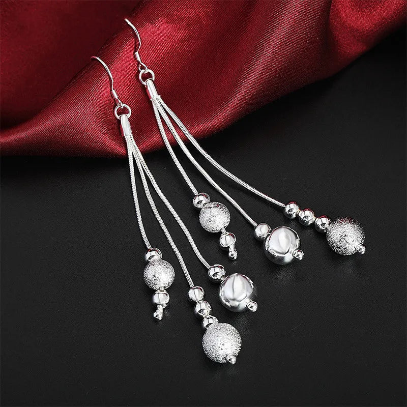 Elegant Classic Blue Zirconia 925 Silver Jewelry Set