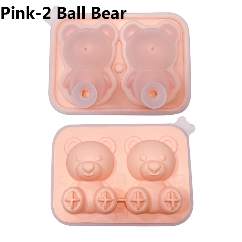 Cute Teddy Bear Ice Cube Making Mold Splash-proof
