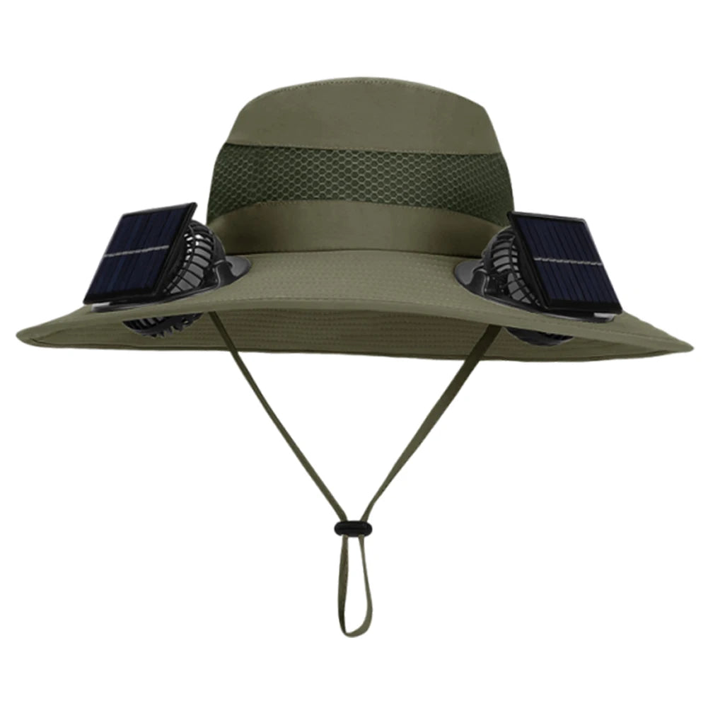 Outdoor Solar Multi-purpose Fan Cap Adjustable Three-speed Wind with USB Charging