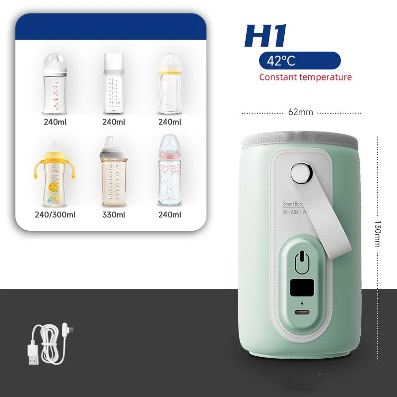 USB Charging Baby Bottle Warmer Bag Insulation Cover Heating Bottle
