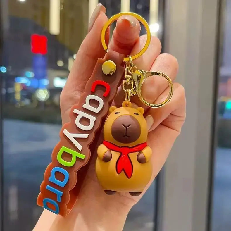 Capybara rodent capybara backpack pendant simulation car PVC pendant keychain