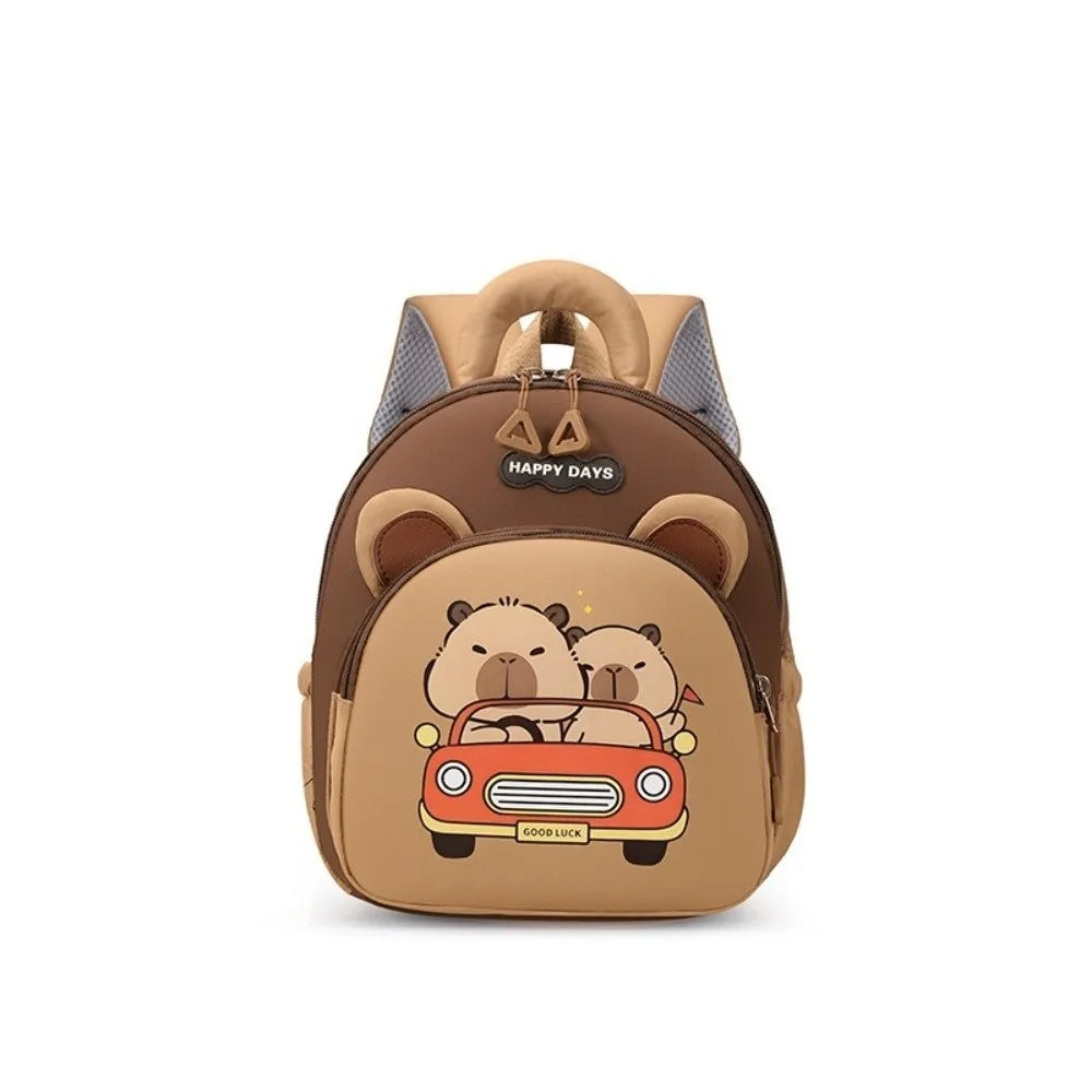 Kawaii Cartoon Capybara Backpack Nylon Lightweight Capybara School Bag Large
