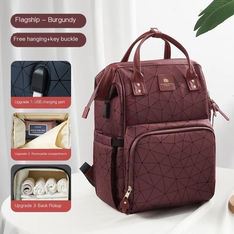 AIBEDILA Mommy Bag Impermeável USB Grande