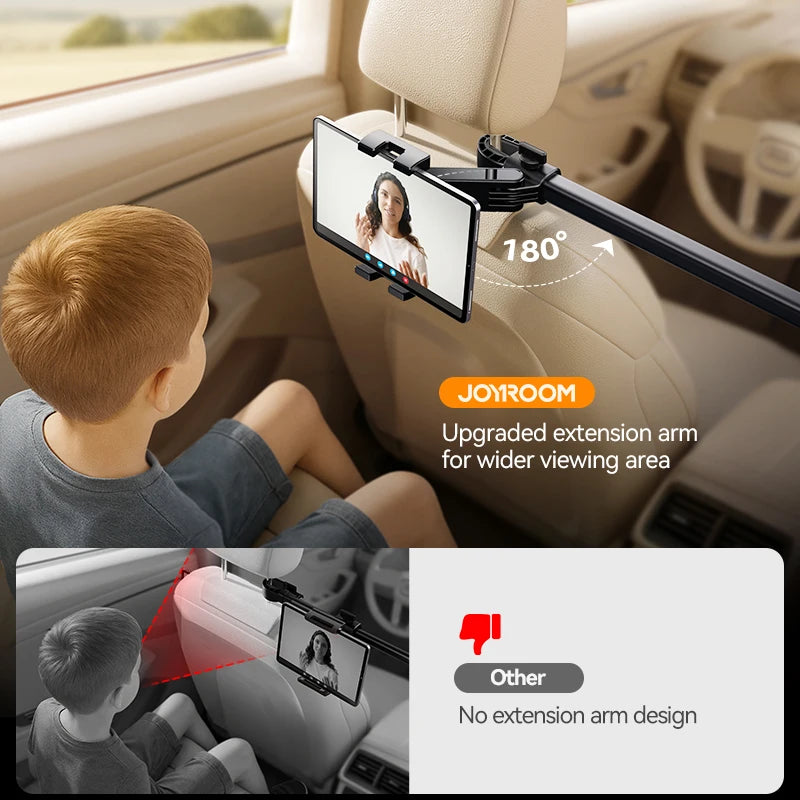 Car Tablet Phone Holder With Extension Arm For 4.7-12.9" Tablet/Phones