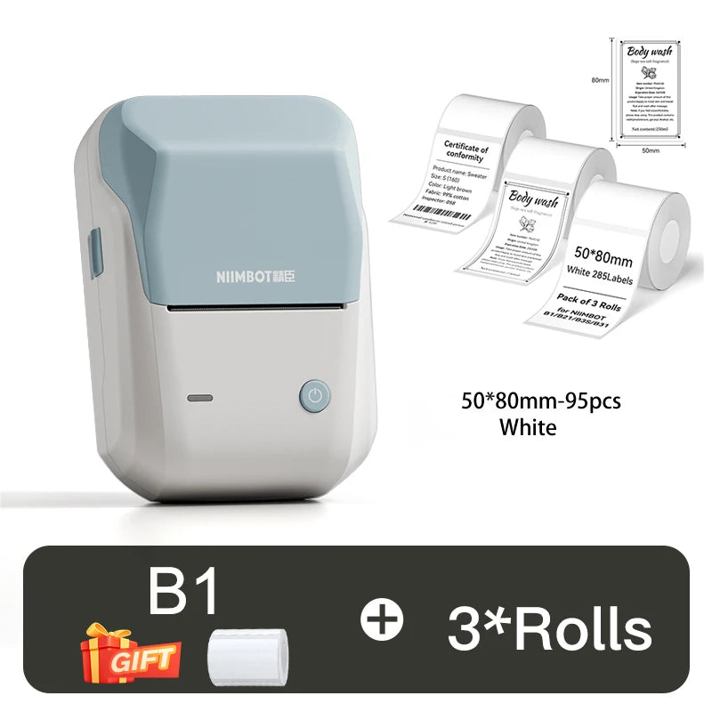 Label Printer Mini Bluetooth Sticker Maker Support Smartphones PC