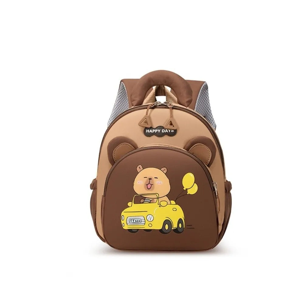 Kawaii Cartoon Capybara Backpack Nylon Lightweight Capybara School Bag Large