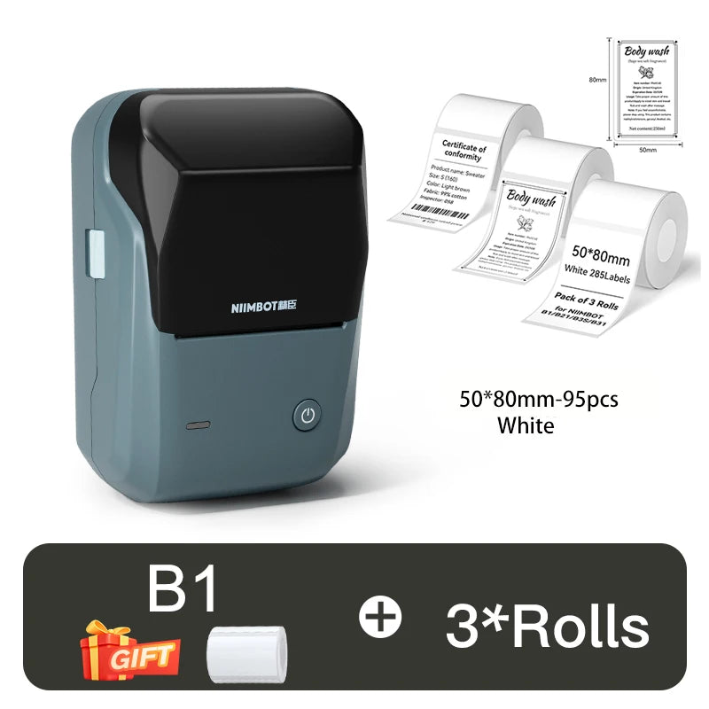 Label Printer Mini Bluetooth Sticker Maker Support Smartphones PC