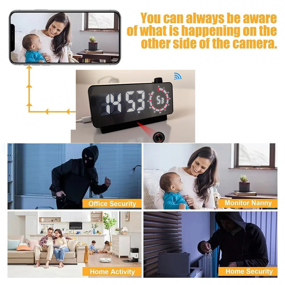 4K & 1080P HD WiFi Clock Camera – Smart, Secure, Invisible.