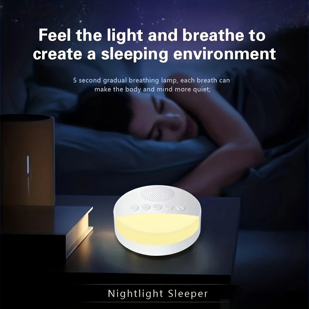 1200mAh Portable USB Rechargeable White Noise Machine with Night Light