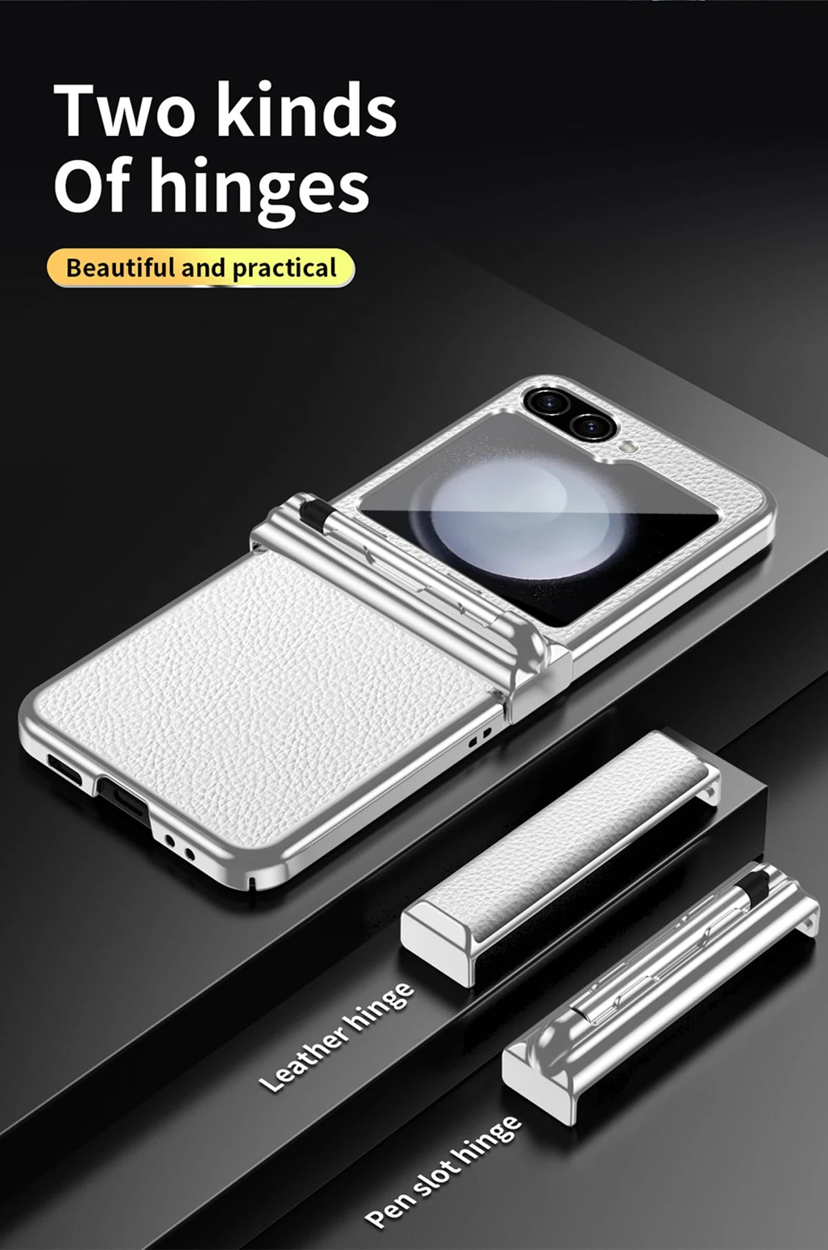 Lychee Textured Leather Phone Case for Samsung Galaxy Z Flip 5
