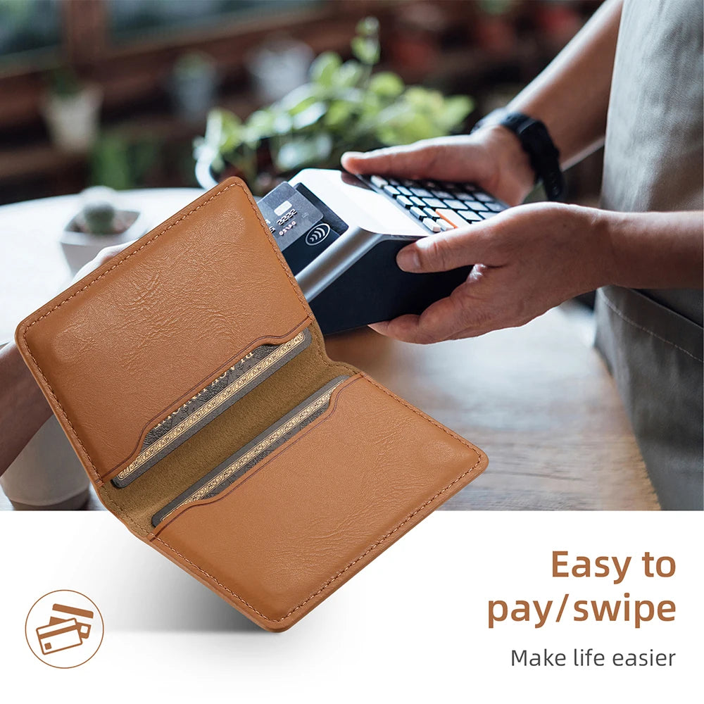 Wallet Case for Magsafe Leather Magnetic Bag Card Holder