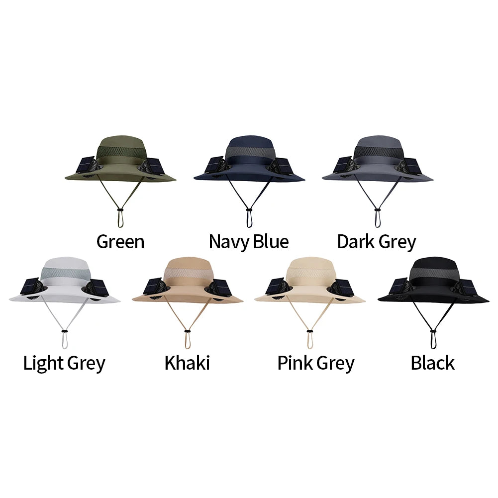 Outdoor Solar Multi-purpose Fan Cap Adjustable Three-speed Wind with USB Charging