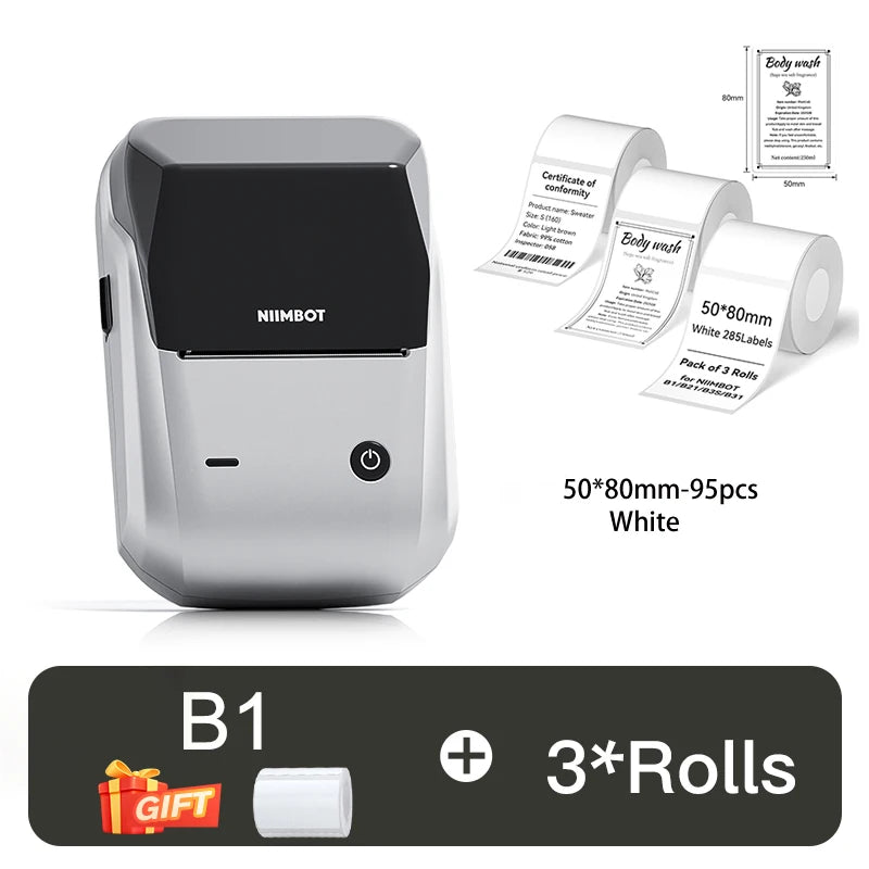 Label Printer Mini Bluetooth Sticker Maker Support Smartphones PC