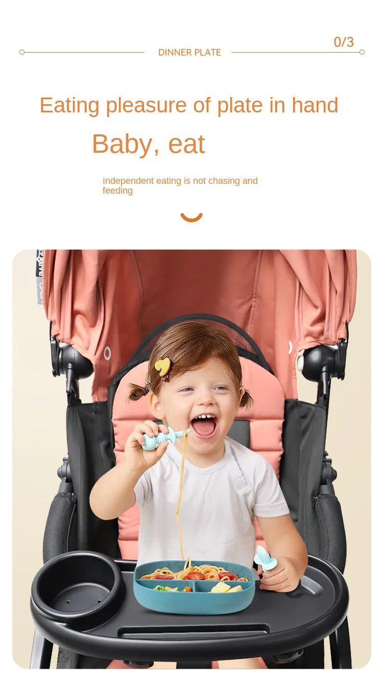 3 In 1 Baby Stroller Dinner Table Tray Phone Stand Plate Accessories Supplies