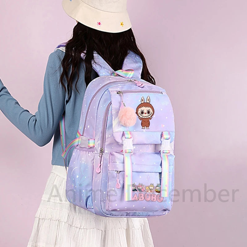 Mochila estampada fofa de anime para adolescentes estudantes crianças meninas meninos mochila escolar