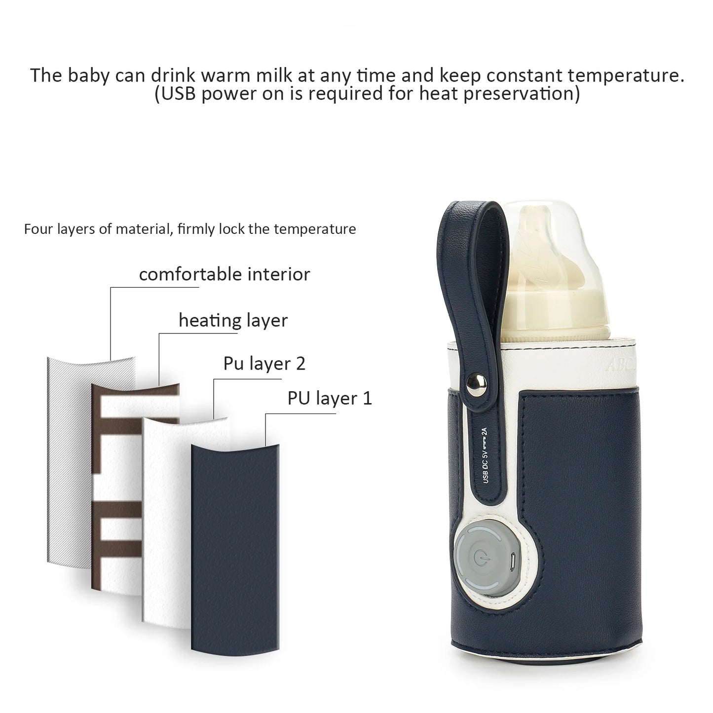 EfficiEent USB Milk Heat Keeper for Travel and Car Use