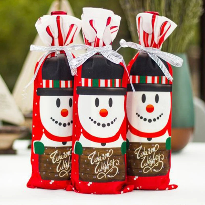 Christmas Wine Bottle Cover Merry Christmas Decoration For Home