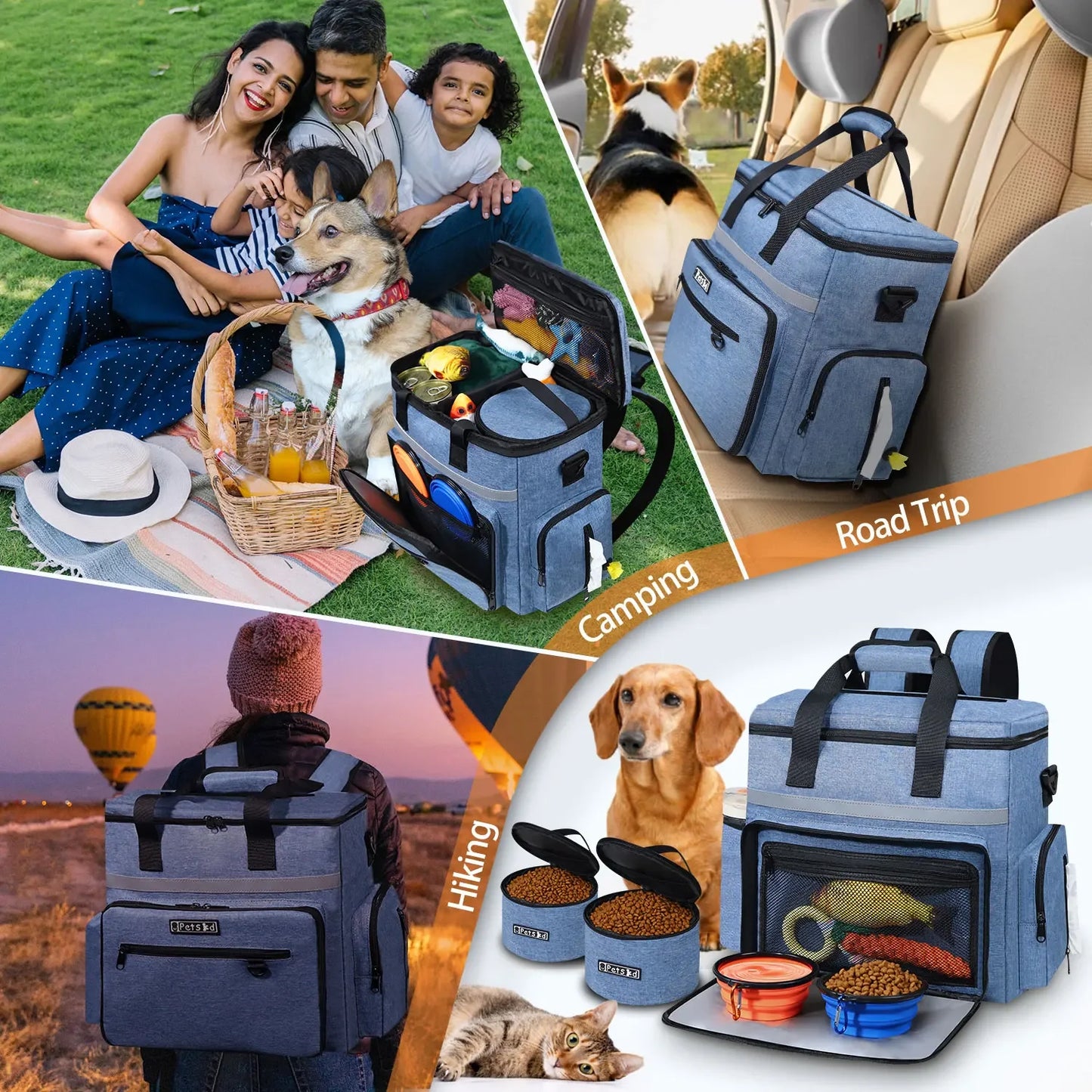 Petskd Outdoor Dog Organizer Bag with Bowl Set: Your Ultimate Travel Companion!