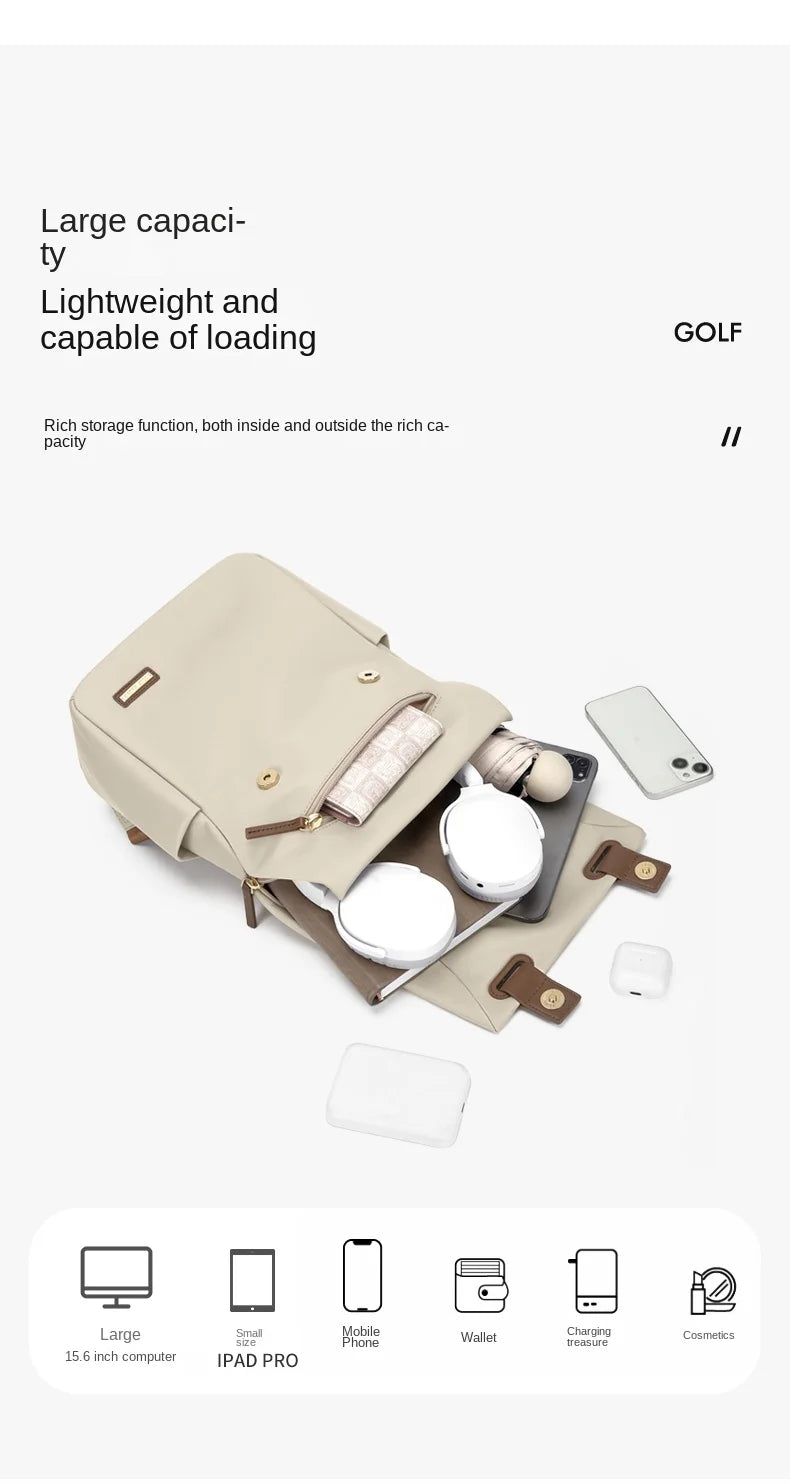GOLF Backpacks Woman Anti Theft Laptop Backpack Elegant School