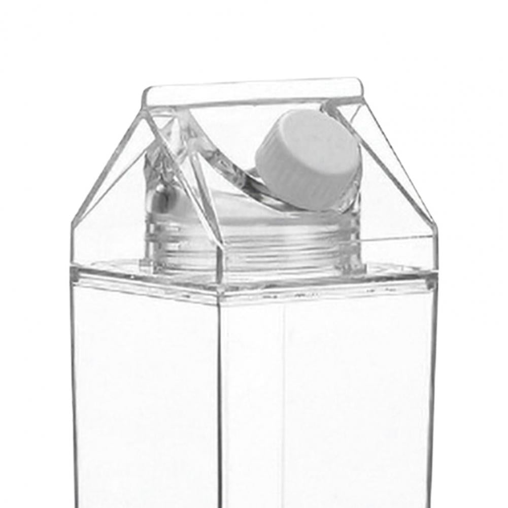 500/1000ml Water Bottle Transparent Large Capacity Square Milk