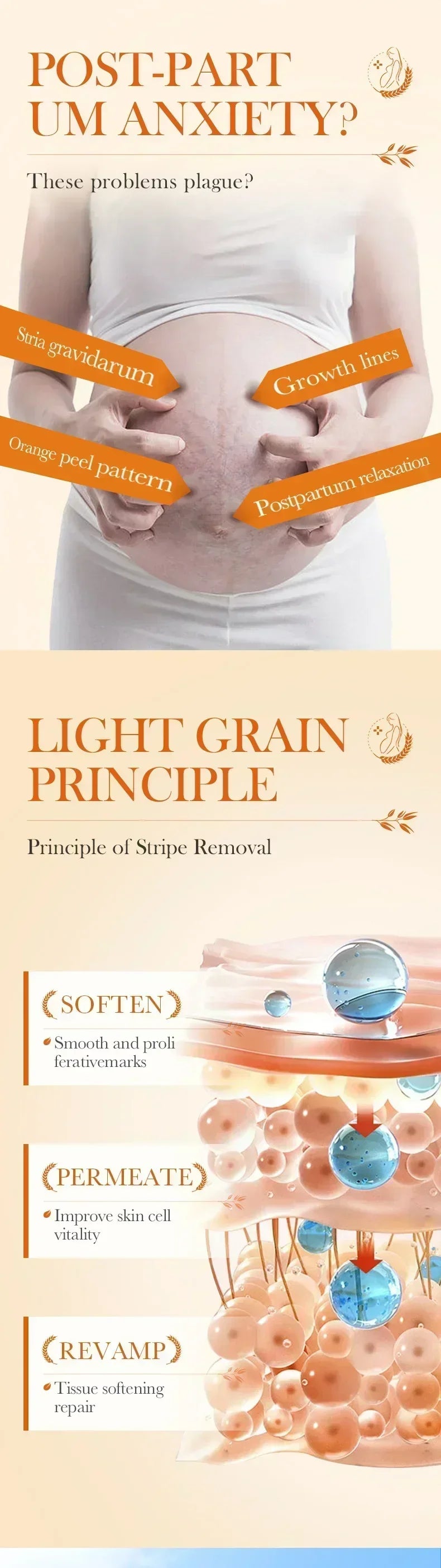 Maternity Stretch Mark Permanent Removal cream Brighten Anti-Winkle