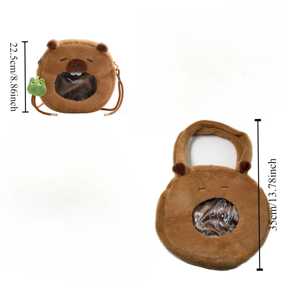 Capybara Plush Backpack Kawaii Fashion Plushie Doll Fur Pendant Children's